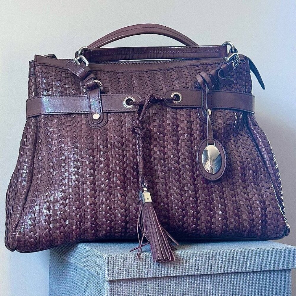 ESCADA Authentic Vintage Brown Leather Large Bag